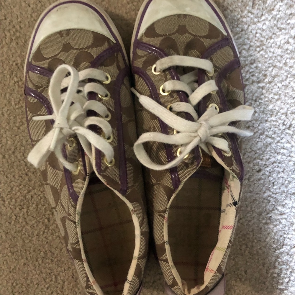 Purple coach sneakers